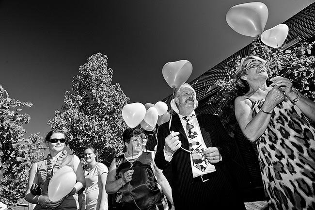 Sommer-Hochzeit, schwarz & weiß